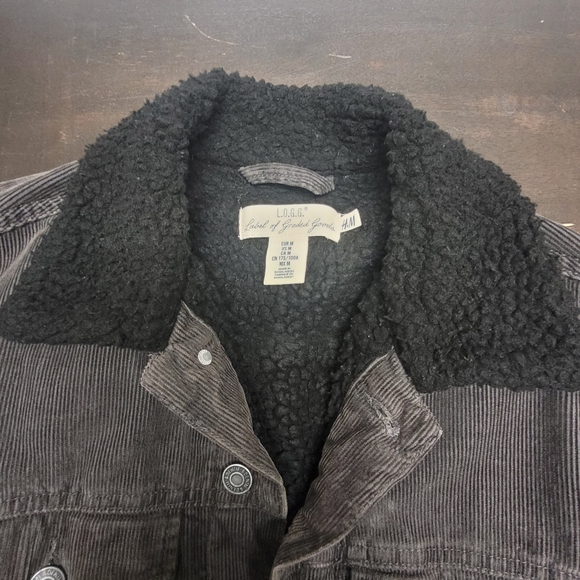 H&M Corduroy & Faux Sherpa Trucker Jacket Medium - Picture 3 of 15